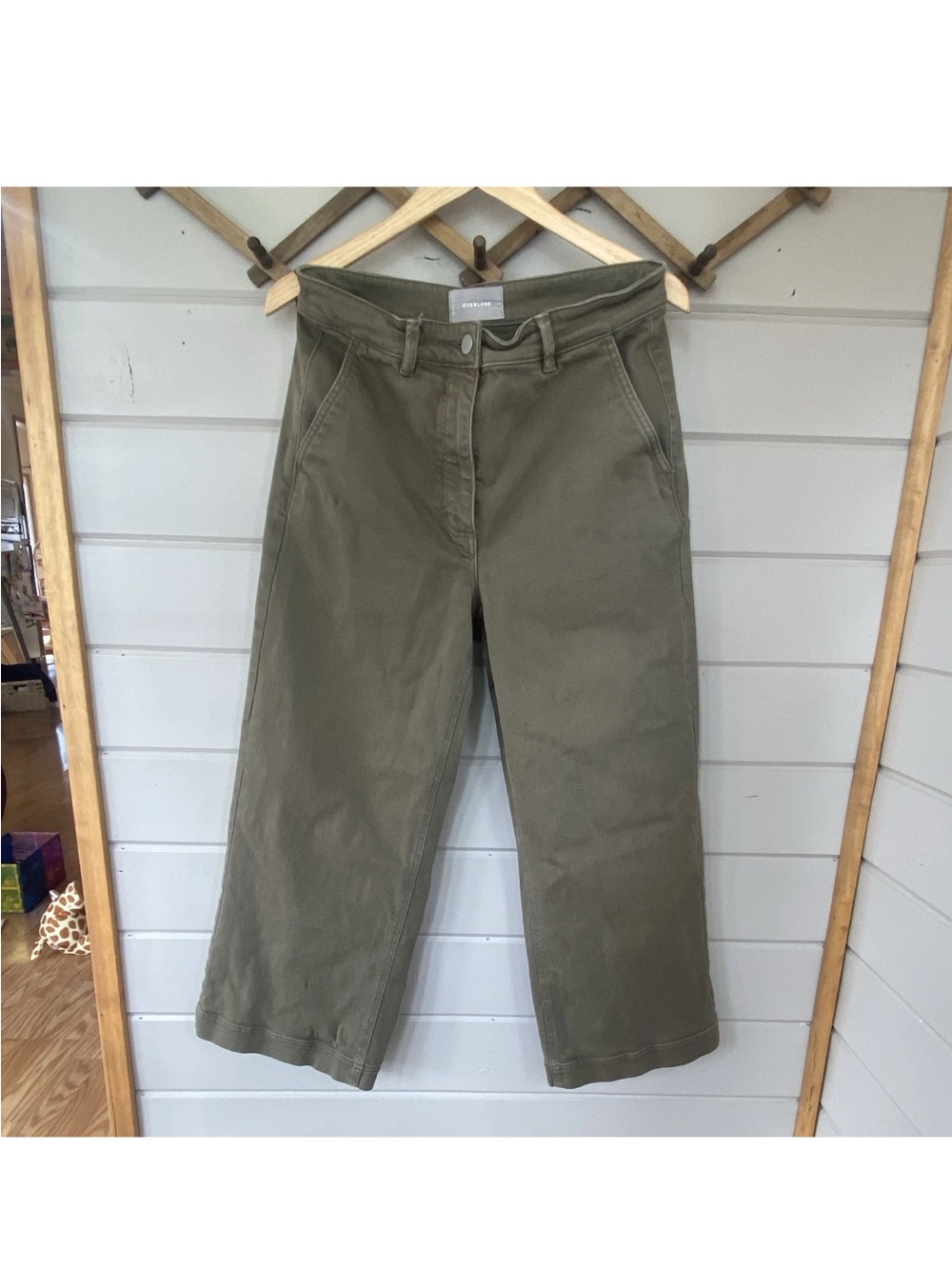 Everlane The Utility Pant Wide Leg Kalamata Olive Green Women’s Size 10 Cropped